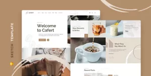 Cafert – Cafe Template for Sketch