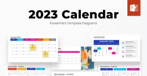 Calendar 2023 PowerPoint Template Design - TemplateMonster