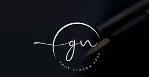 Calligraphy Studio Style GN Letter Logo Design