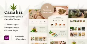 Canabiz - Medical Marijuana & CBD Oil Shop Website Adobe XD Template