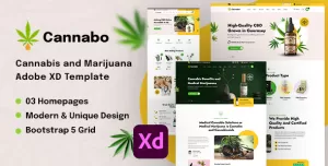 Cannabo  Weed, Marijuana & CBD Oil Shop Adobe XD Template