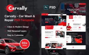 Car Wash and Repair Service PSD Template - TemplateMonster