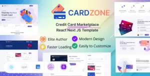 CardZone - Credit Card Marketplace React Next JS  Template