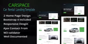 Carspace - Car Rental Landing Page HTML Template