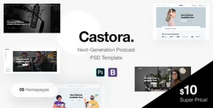 Castora - Podcast PSD Template