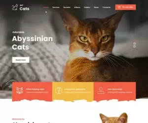 Cat Breeding WordPress theme for pets animal services care breeding etc
