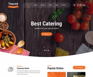 Catering WordPress theme for caterer food chef recipe restaurant cafe bar