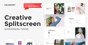 Celerony - Creative Splitscreen WordPress Elementor Theme