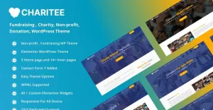 Charitee - Non-Profit Fundraising Donation WordPress theme.