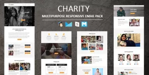Charity -  Responsive Email Template With Stamp Ready Builder Access