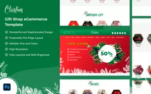 Christmas Gift Shop eCommerce PSD Template - TemplateMonster