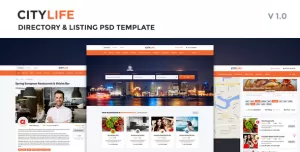 CityLife Directory & Listing PSD Template