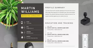 Clean and Modern Resume Template Word  CV Template