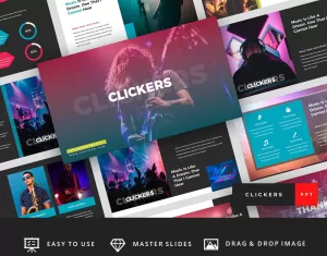Clickers - Music Band Presentation PowerPoint template