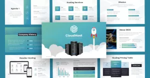 Cloud Hosting Company PowerPoint Template - TemplateMonster