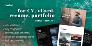 coda - CV, vCard, Resume, Portfolio HTML Template