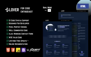 Code Lover – HTML5 Template for Code Enthusiasts