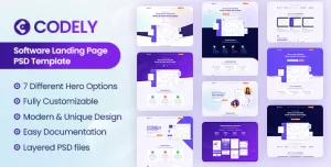 CODELY - Software & Technology Landing Page PSD Template