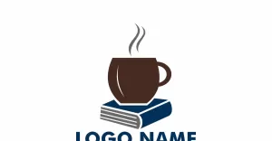 Coffee Book  flat Logo Template