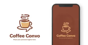 Coffee Convo Podcast Logo Template