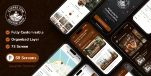 CoffeeTime -  Coffee, Food, Drink App UI Kit