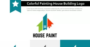 Colorful Painting Service House Building Real Estate Construction Logo