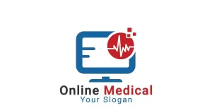 Computer Medical Logo, Medical Care Logo, Medical Consulting Logo, Online Medical Logo Mall