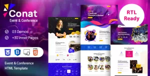 Conat  Event & Conference HTML Template + RTL Ready