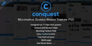 CONQUEST - Multipurpose Business Website Template PSD