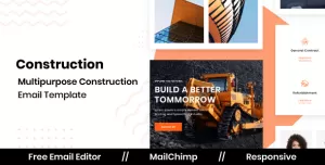 CONSTRUCT - Responsive Email Template for Construction With Free Email Editor