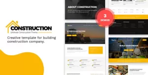 Construction and Building HTML Template