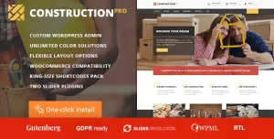 Construction PRO - Building and Renovation Services WordPress Theme
