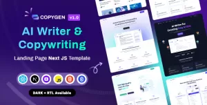 CopyGen – AI Writer & Copywriting Landing Page NextJS Template
