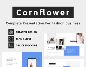 Cornflower Fashion Business PowerPoint template