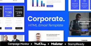 Corporate - Multipurpose Responsive Email Template 9+ layouts Mailchimp