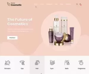Cosmetics WordPress Theme for makeup beautician parlor body care item