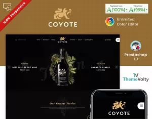 Covote Wine Alcohol Store PrestaShop Theme - TemplateMonster