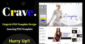 Crave - Lingerie eCommerce  PSD Template - TemplateMonster