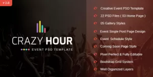 Crazy Hour - Event Management PSD Template