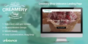 Creamery Shop - Unbounce Landing Page