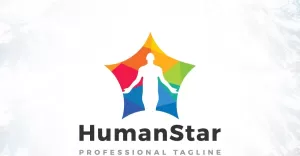 Creative Healthy Star Human Logo Design - TemplateMonster
