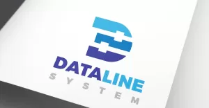 Creative Letter D Data Line Technology Logo Design