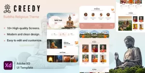 Creedy - Buddha & Religion Adobe XD Template