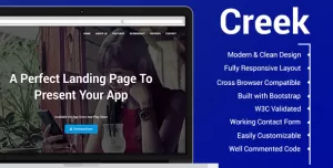 Creek - Application Landing Page