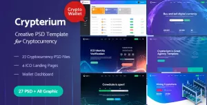 Crypterium - Cryptocurrency & ICO Landing Pages PSD Pack