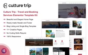Culture Trip - Travel and Booking Services Elementor Template Kit