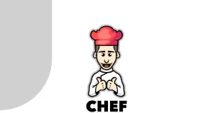 Cute chef kids logo template design template