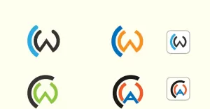 CW of CA of CAW Logo Vector ontwerpsjabloon - TemplateMonster