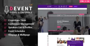 D Event - Conference Site Template with Onepage & Multipage Feature