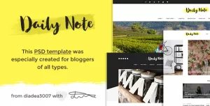 Daily Note - Creative Blog PSD Template